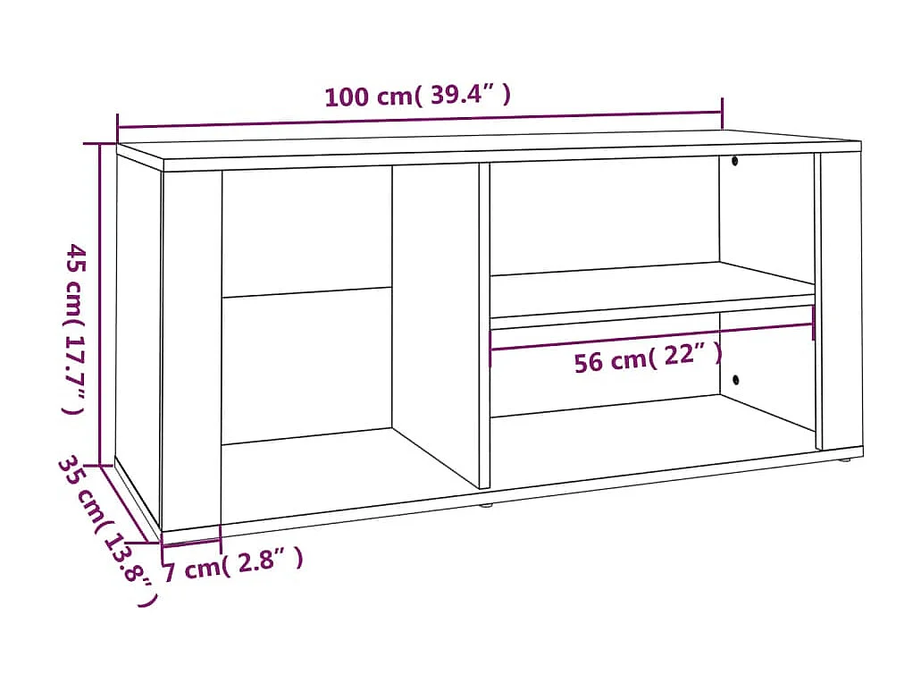 Scarpiera Rovere Sonoma 100x35x45 cm MDF