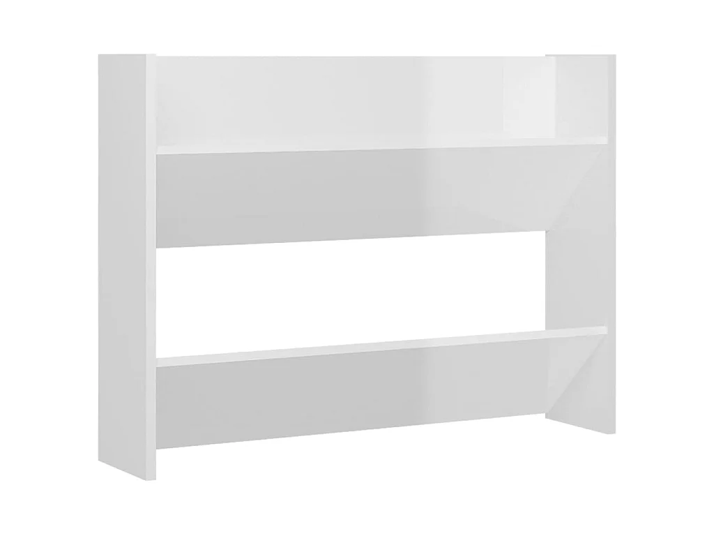 Armoires à chaussures murales 2 pcs Blanc brillant 80x18x60 cm