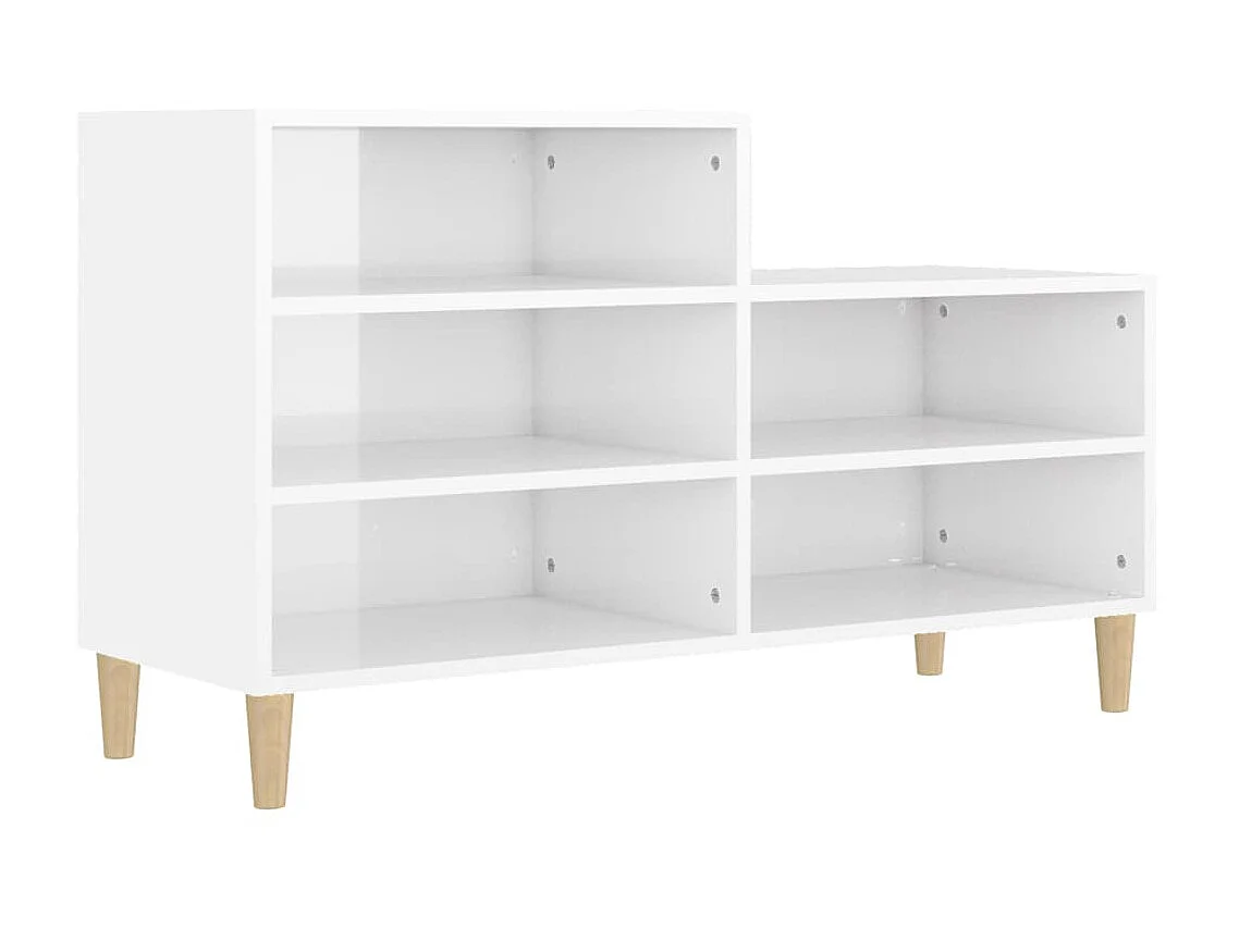 Scarpiera Bianco lucido 102x36x60 cm MDF