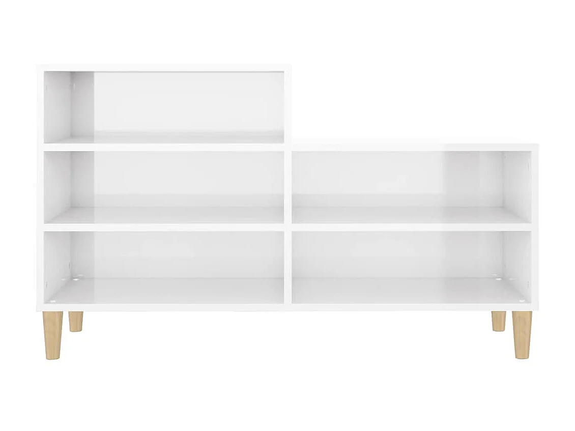 Schuhschrank, glänzend weiß, 102 x 36 x 60 cm, Holzwerkstoff