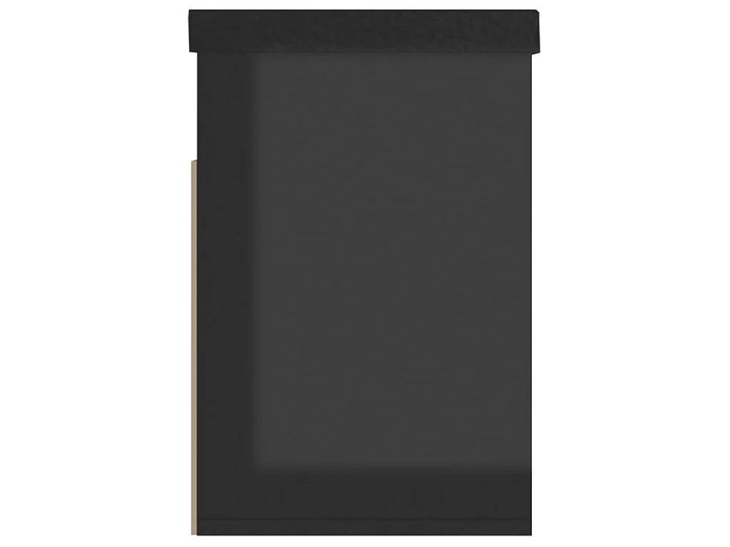 Panca per scarpe e cuscino Nero lucido 80x30x47 cm Truciolare