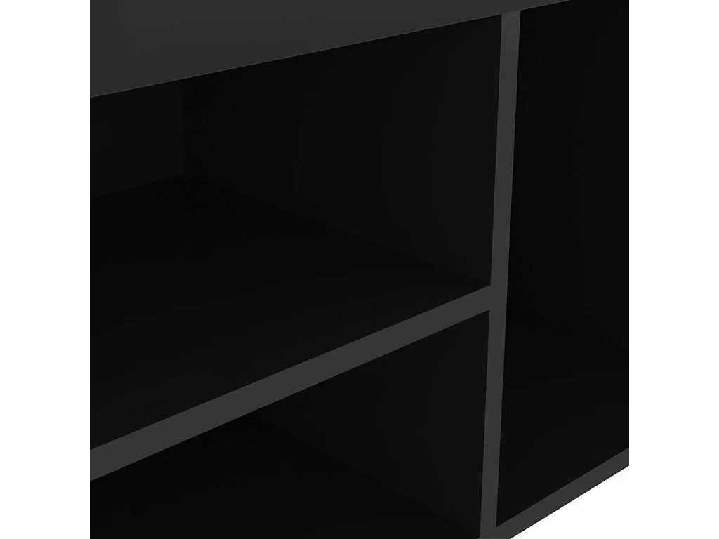 Panca per scarpe e cuscino Nero lucido 80x30x47 cm Truciolare