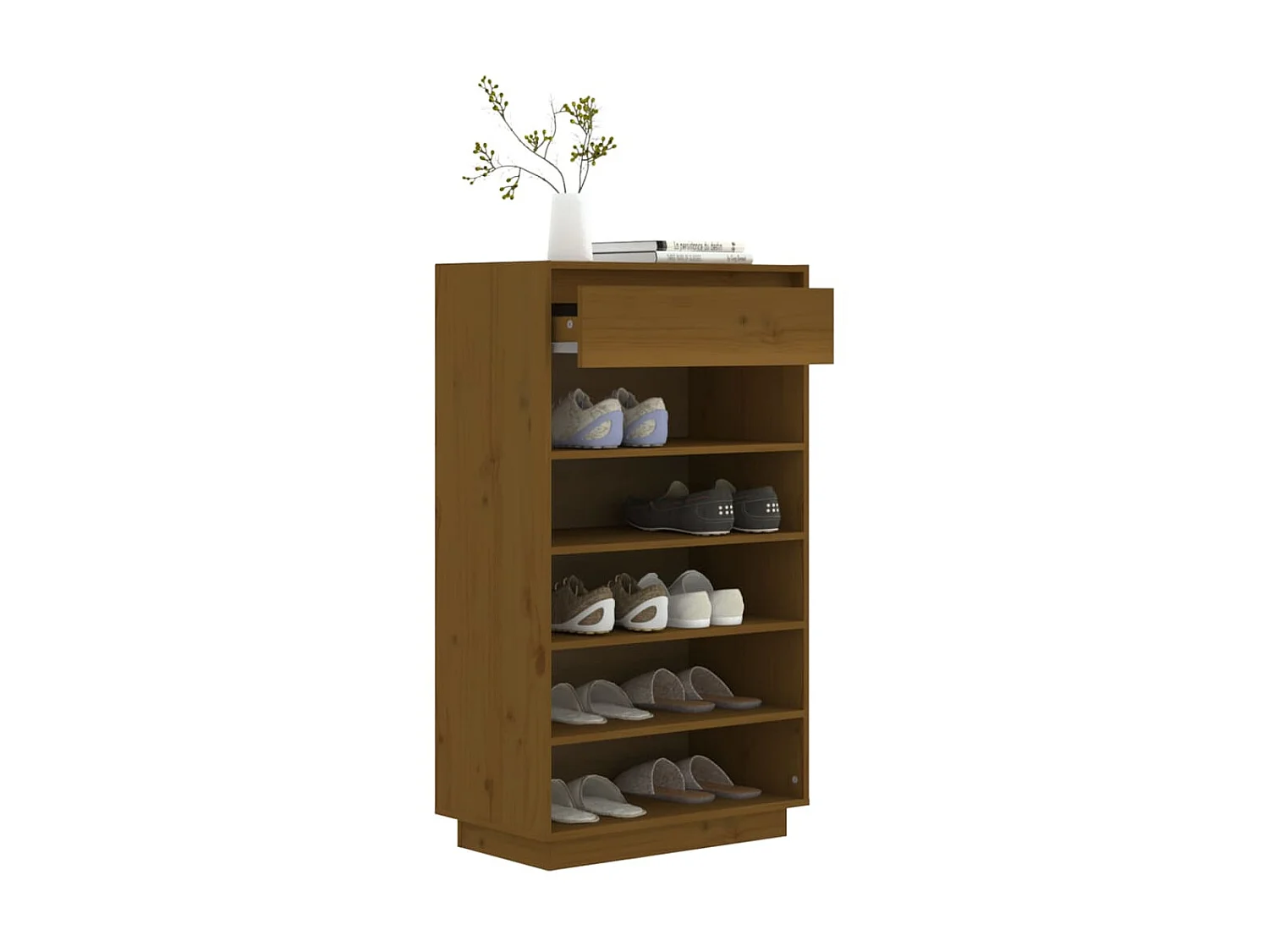 Armoire à chaussures Marron miel 60x34x105cm Bois de pin massif