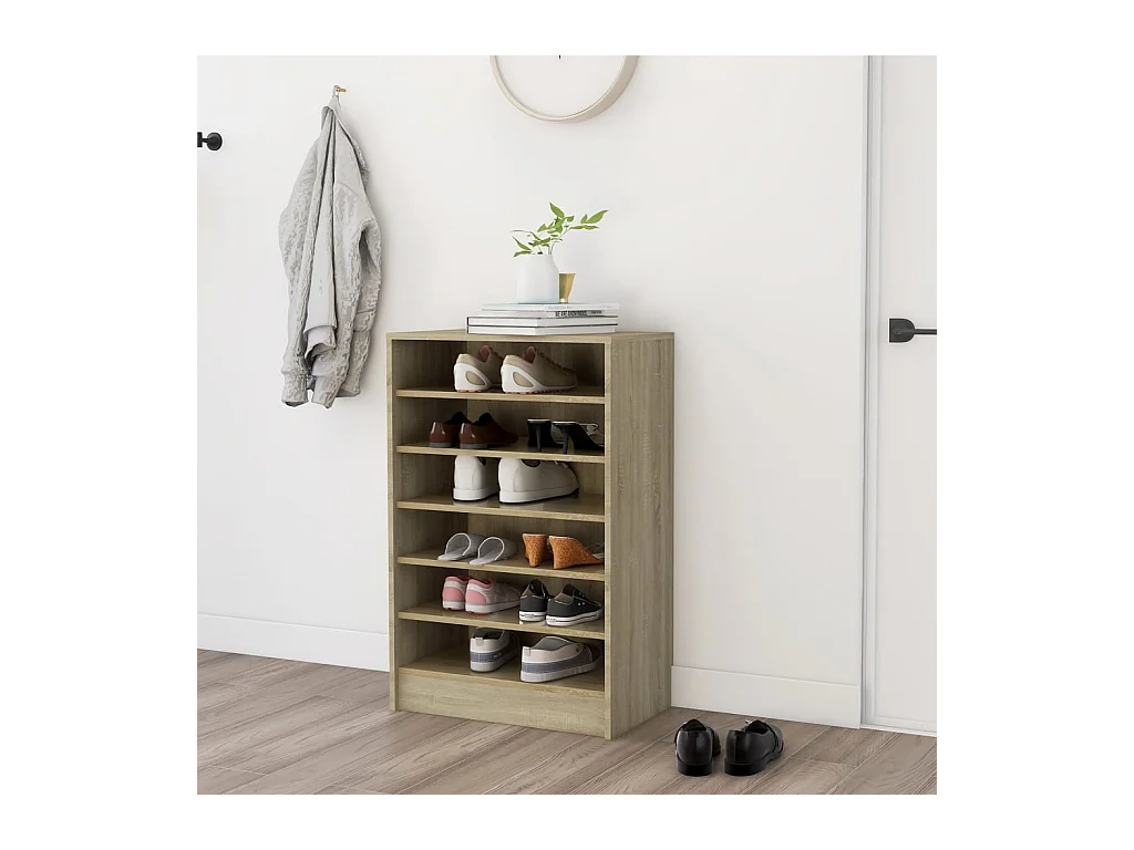 Armoire à chaussures Chêne Sonoma 60x35x92 cm Aggloméré