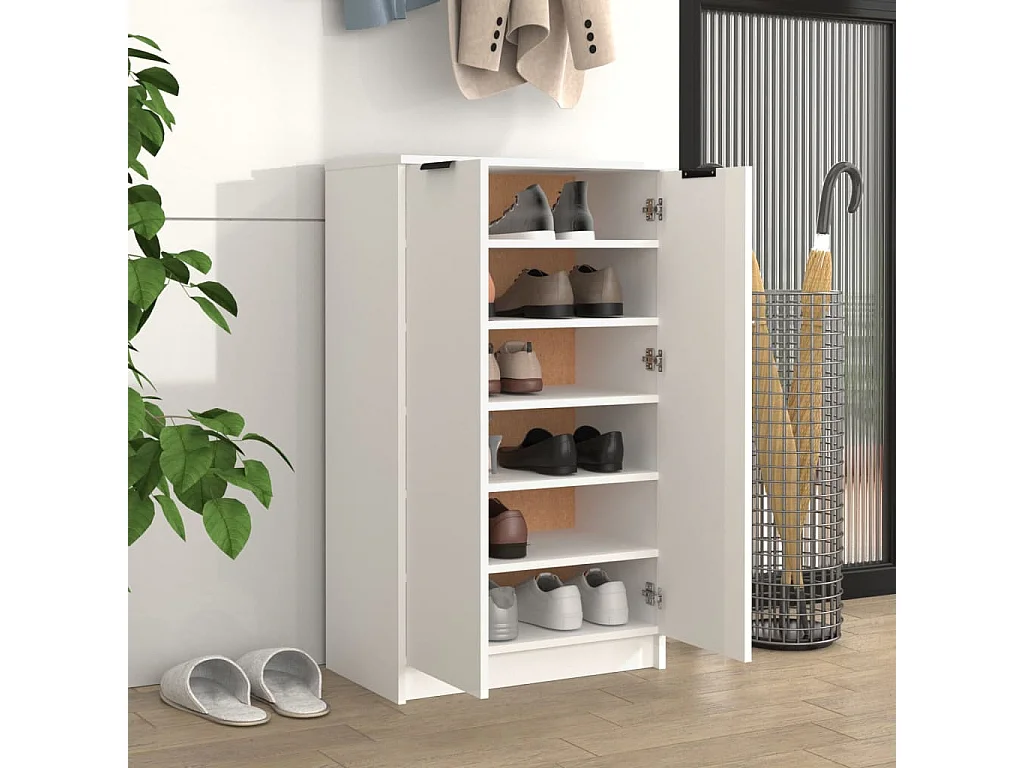 Armoire à chaussures Blanc 59x35x100 cm Bois d'ingénierie