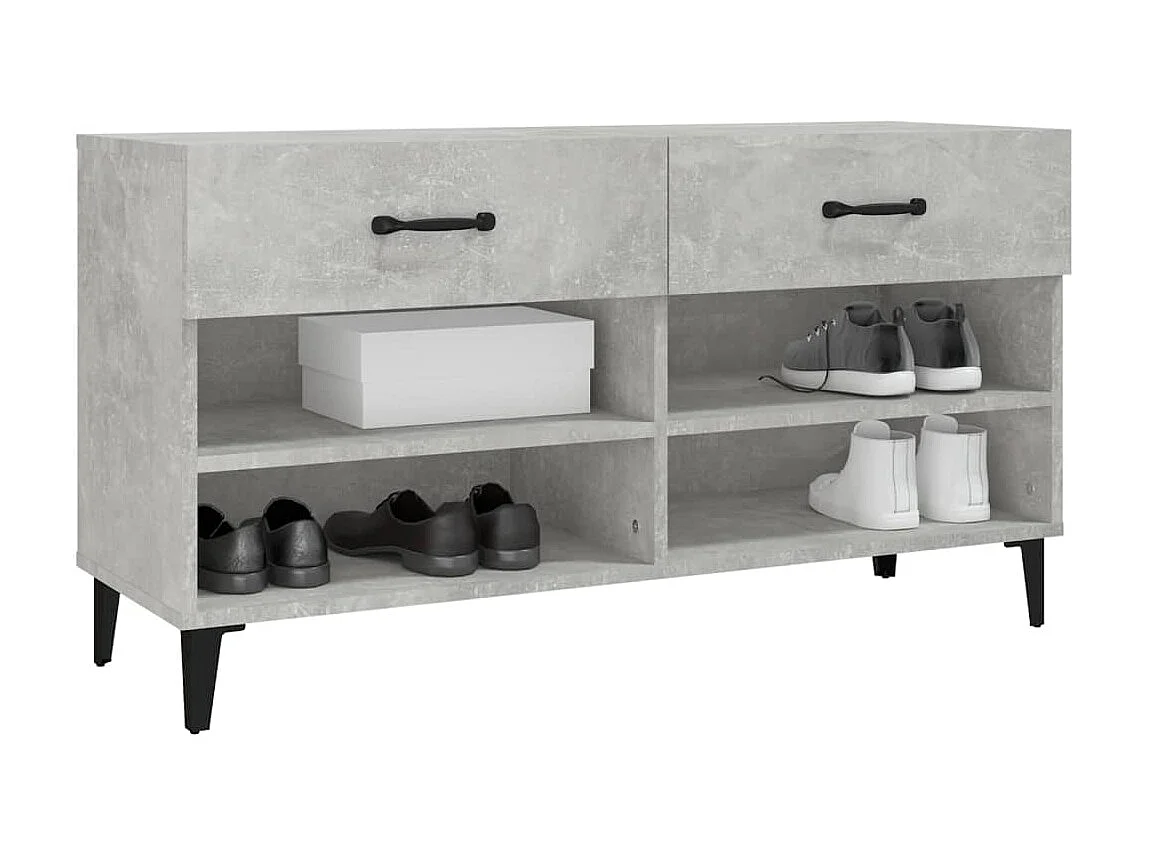 Schuhschrank Betongrau 102x35x55 cm Holzwerkstoff