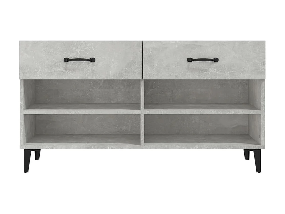 Schuhschrank Betongrau 102x35x55 cm Holzwerkstoff