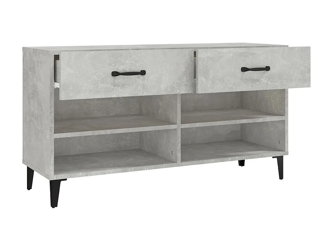 Schuhschrank Betongrau 102x35x55 cm Holzwerkstoff