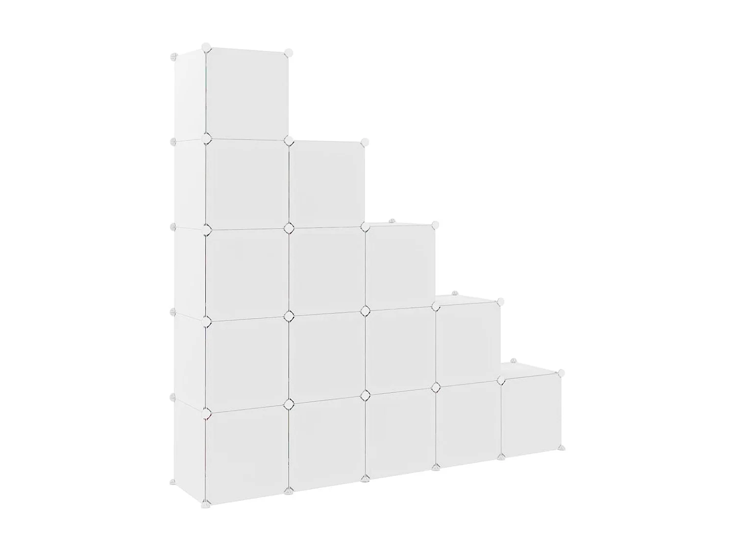 Mobile portaoggetti per bambini con 15 cubi Bianco PP