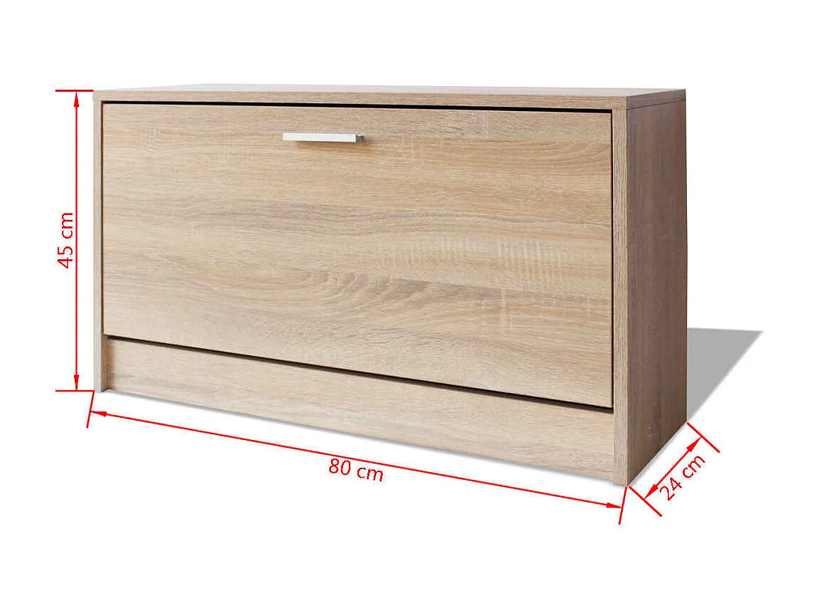 Banc à chaussures 80 x 24 x 45 cm Chêne