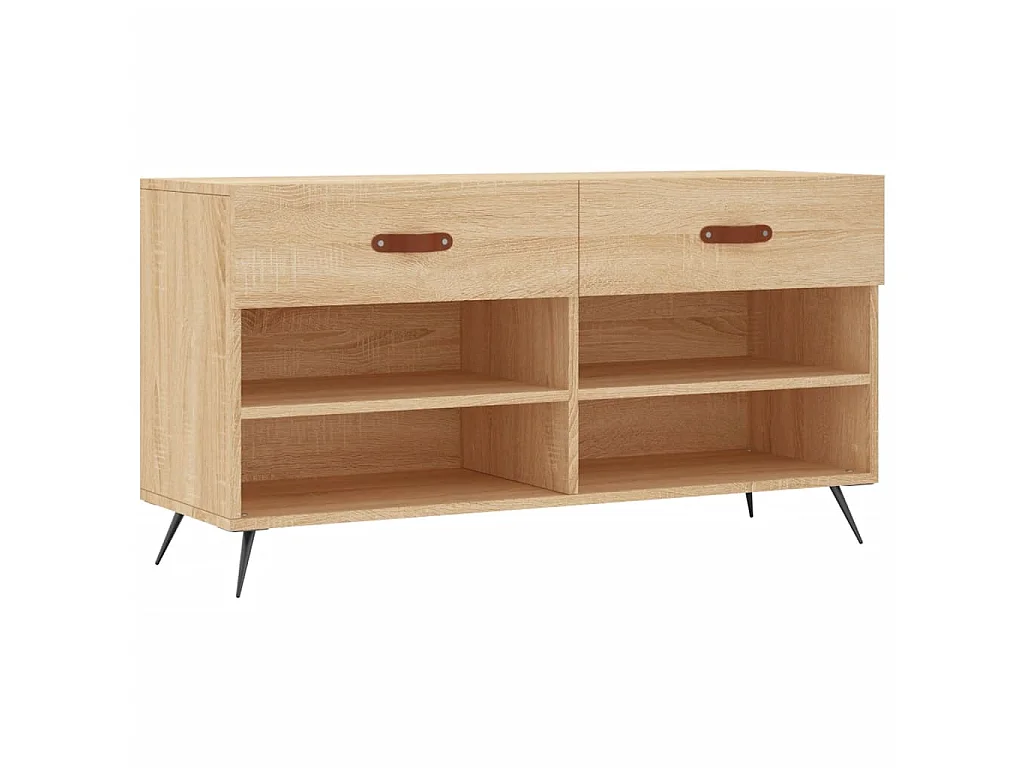 Banc à chaussures chêne sonoma 102x35x55 cm bois d'ingénierie