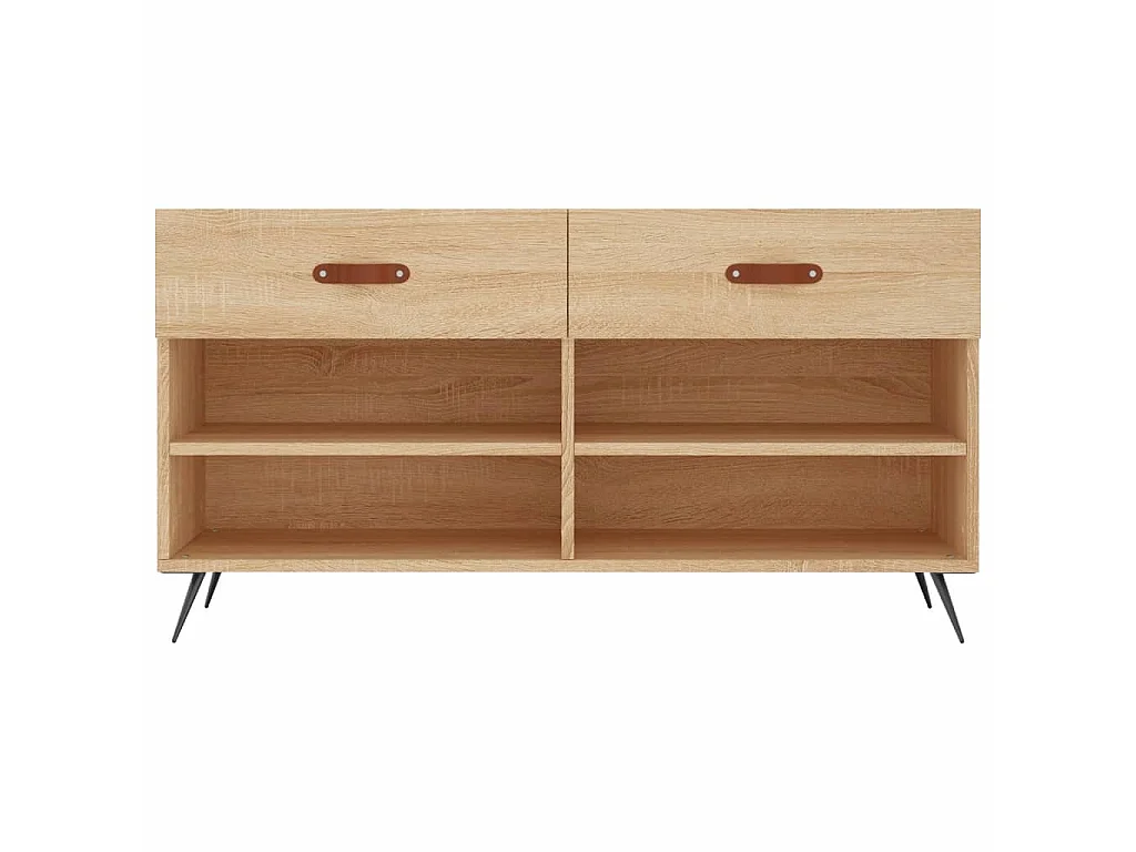 Banc à chaussures chêne sonoma 102x35x55 cm bois d'ingénierie