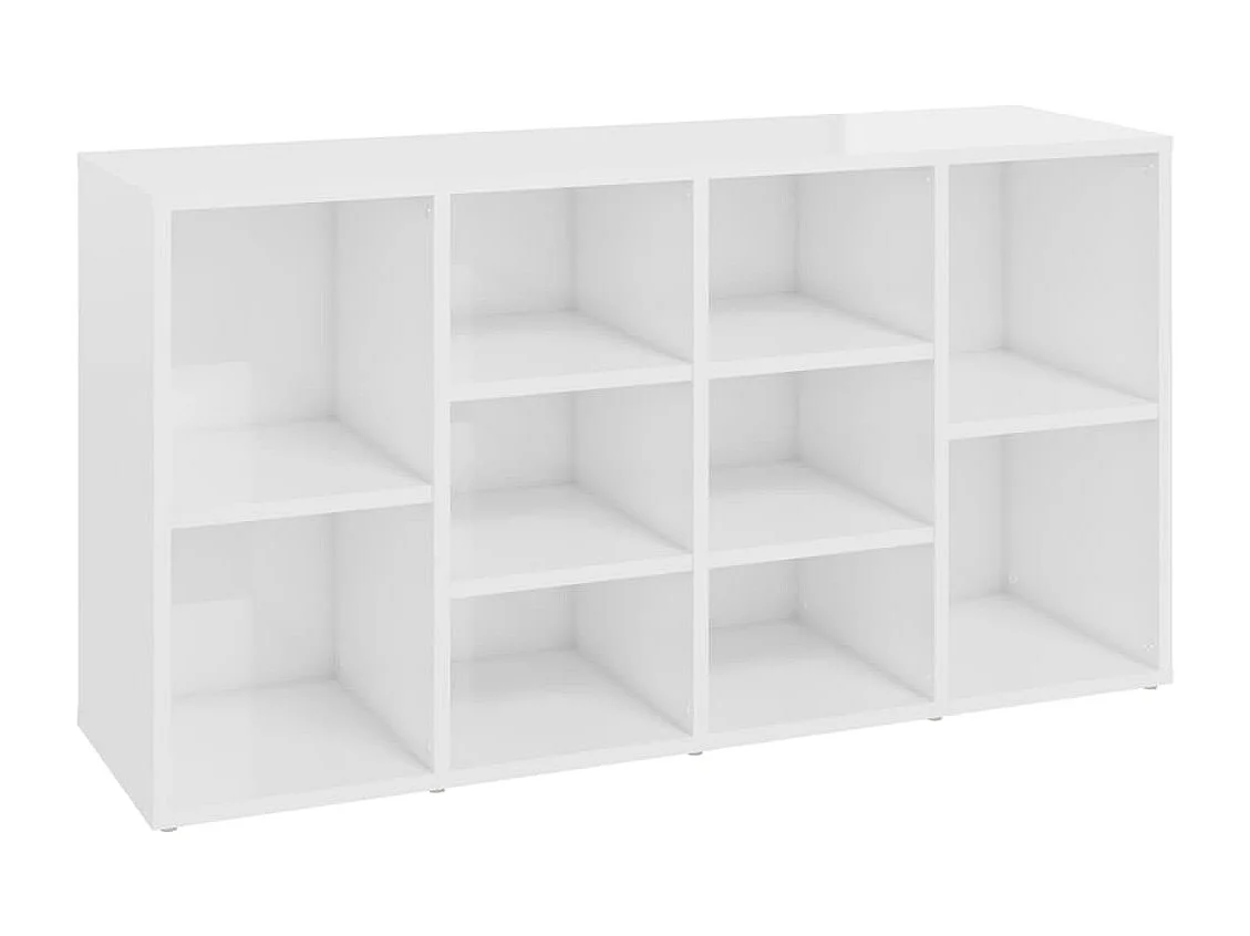 Banc à chaussures Blanc brillant 103x30x54,5 cm Aggloméré