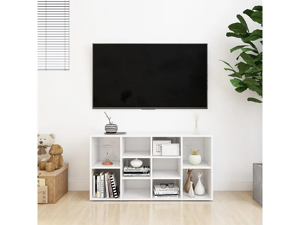 Banc à chaussures Blanc brillant 103x30x54,5 cm Aggloméré