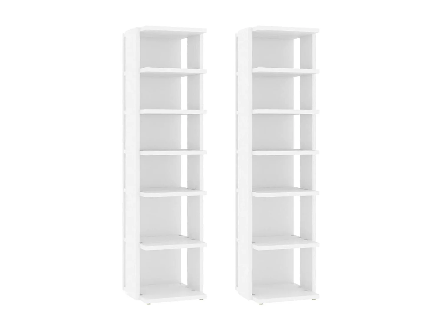 Schoenenkasten 2 stuks Wit 27,5x27x102cm samengesteld hout