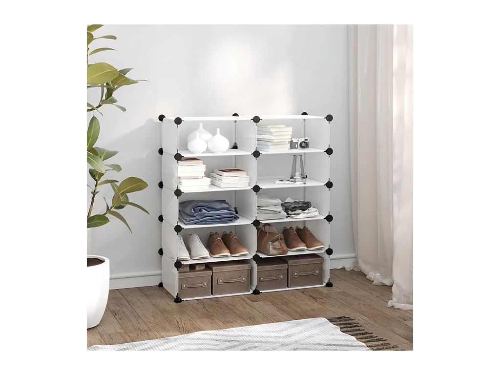 étagère à chaussures Transparent 84x32x88,5 cm PP