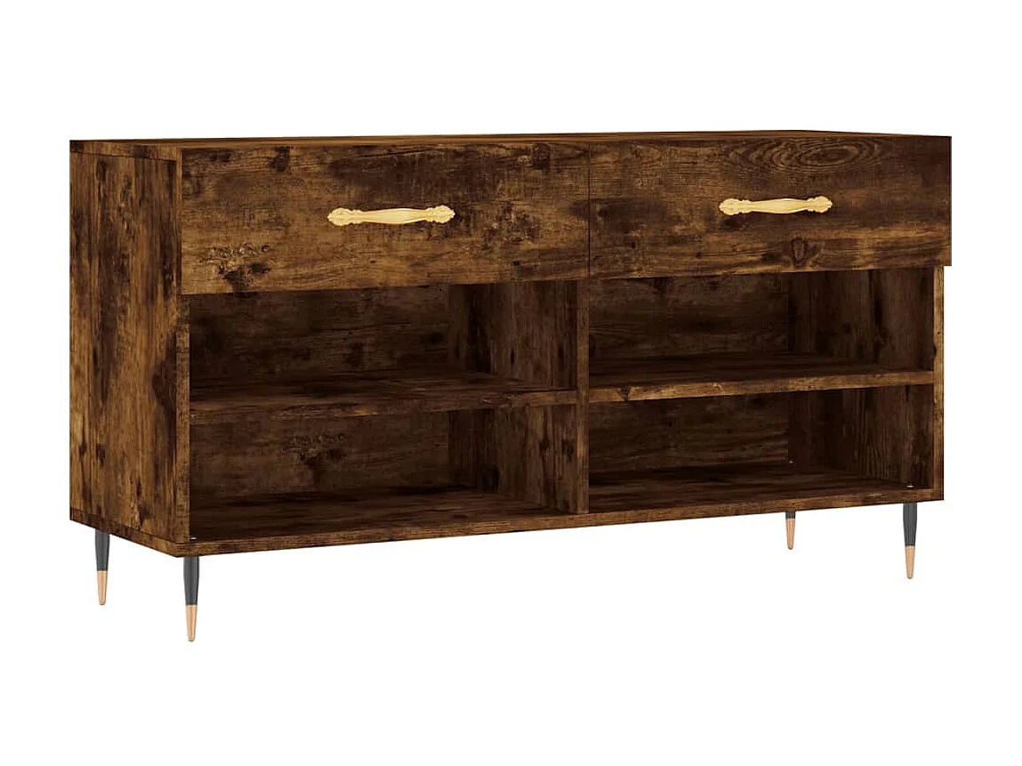 Schuhbank Räuchereiche 102x35x55 cm Holzwerkstoff