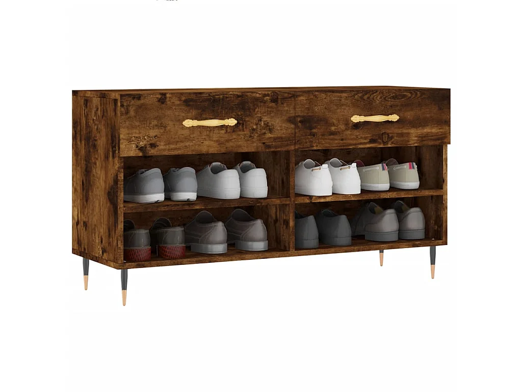 Schuhbank Räuchereiche 102x35x55 cm Holzwerkstoff