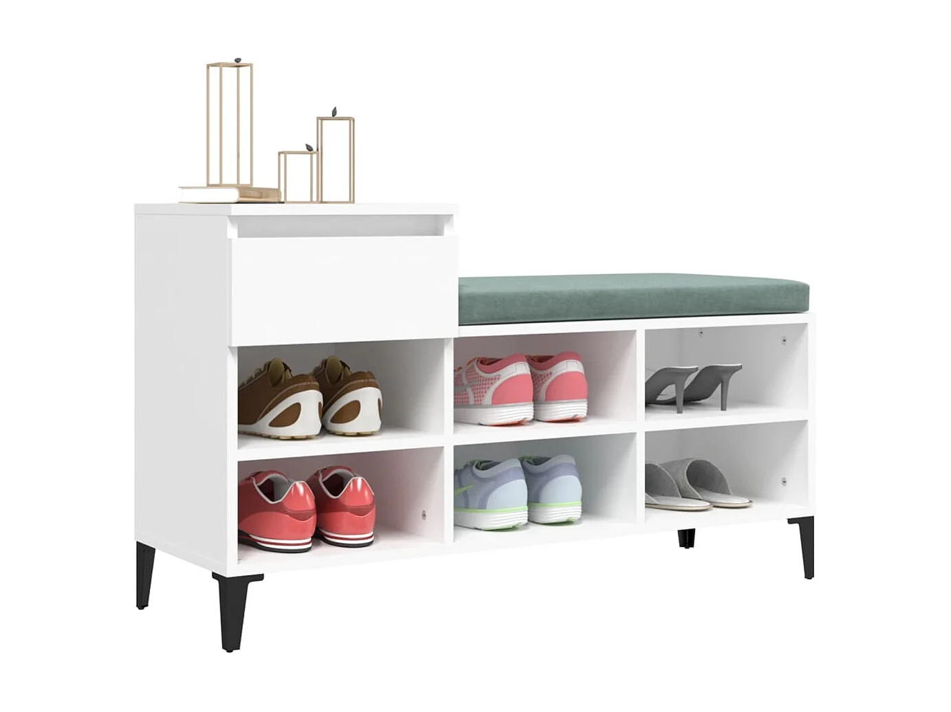 Armoire à chaussures Blanc 102x36x60 cm Bois d'ingénierie