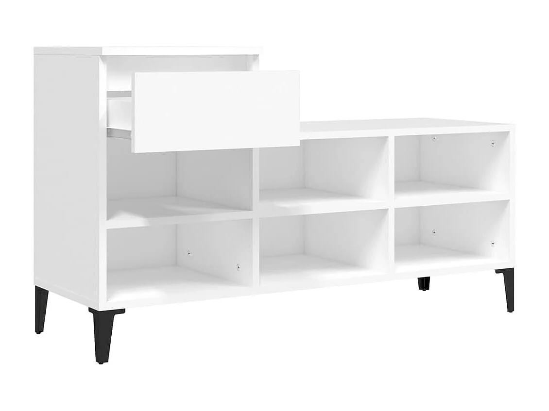 Armoire à chaussures Blanc 102x36x60 cm Bois d'ingénierie