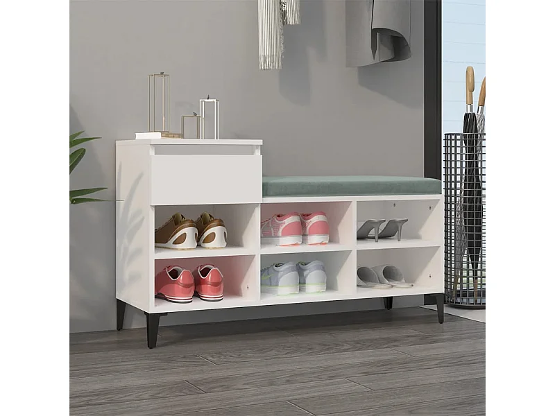 Armoire à chaussures Blanc 102x36x60 cm Bois d'ingénierie