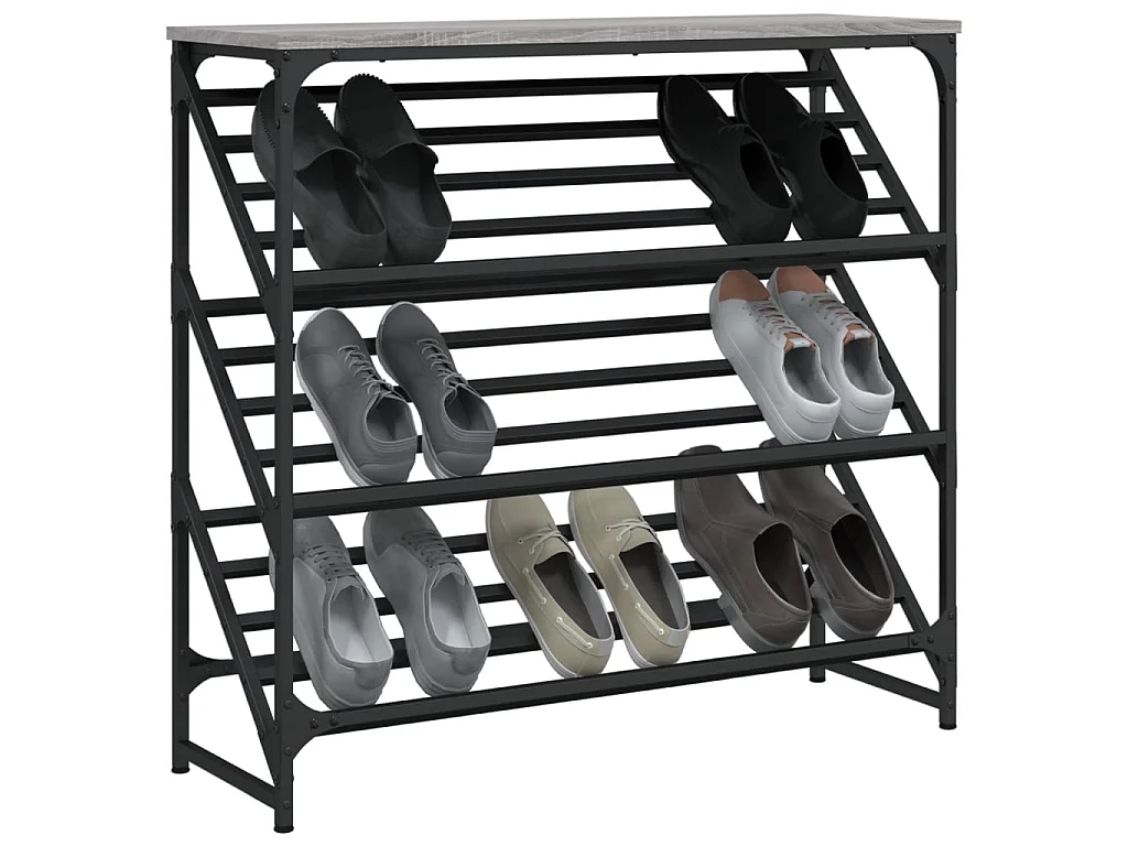 zapatero sonoma gris 90x30x85 cm madera contrachapada