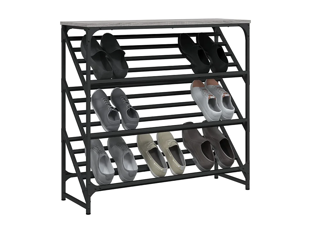 schoenenrek sonoma grijs 90x30x85 cm samengesteld hout
