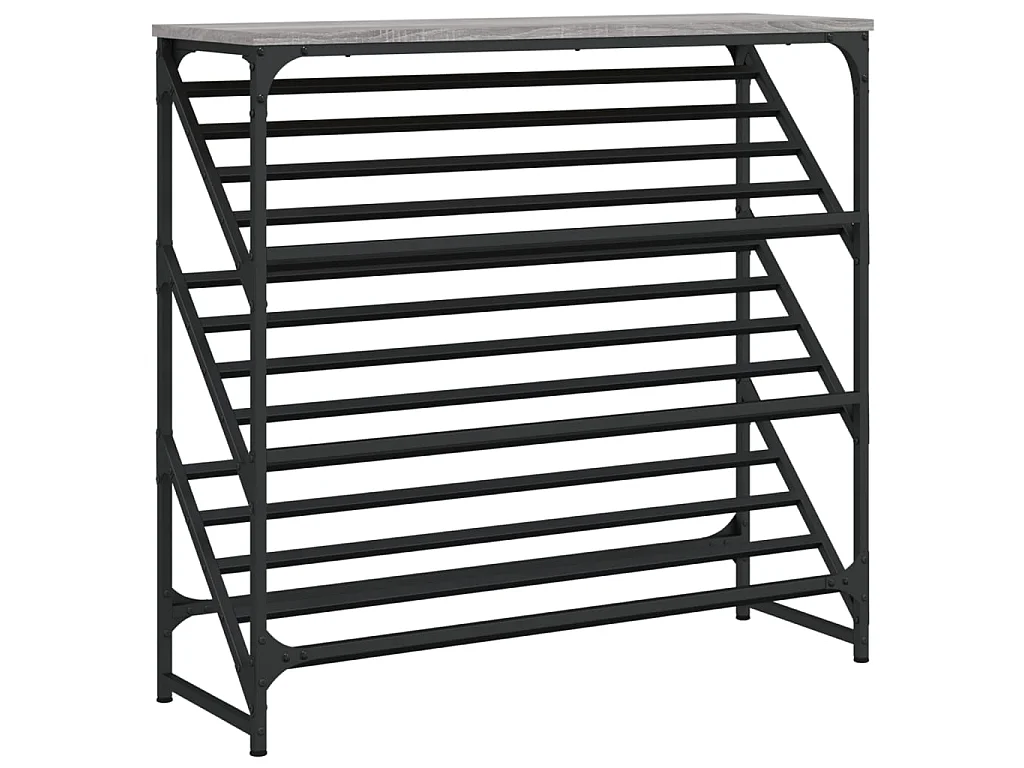 étagère à chaussures sonoma gris 90x30x85 cm bois d'ingénierie