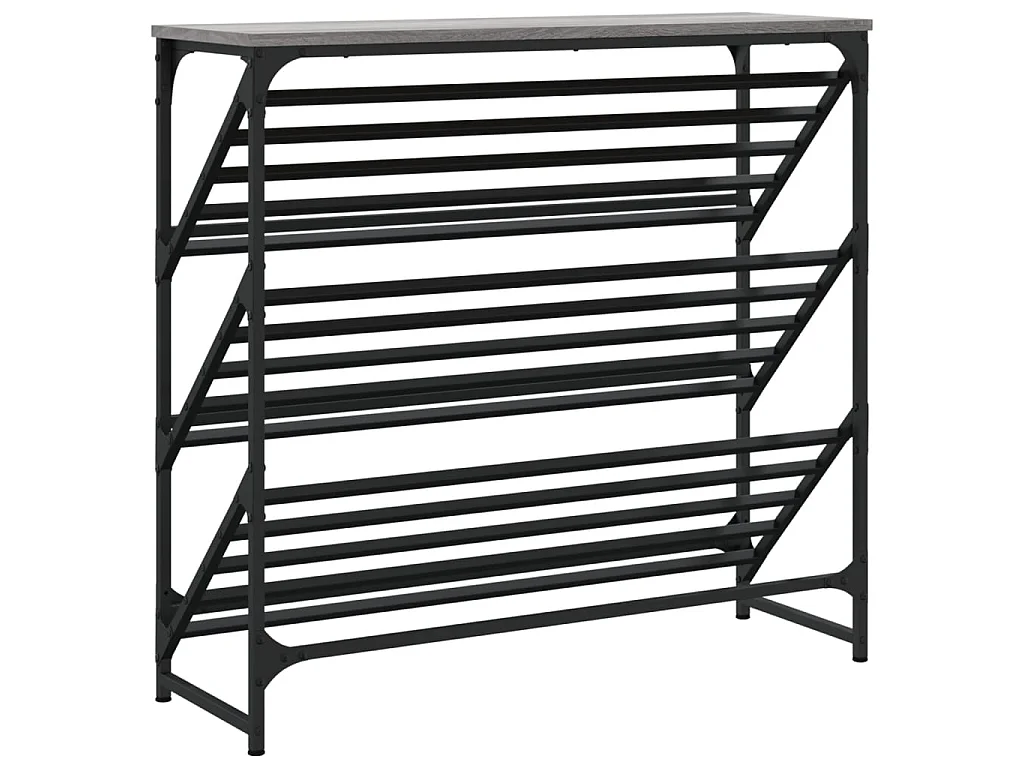 étagère à chaussures sonoma gris 90x30x85 cm bois d'ingénierie