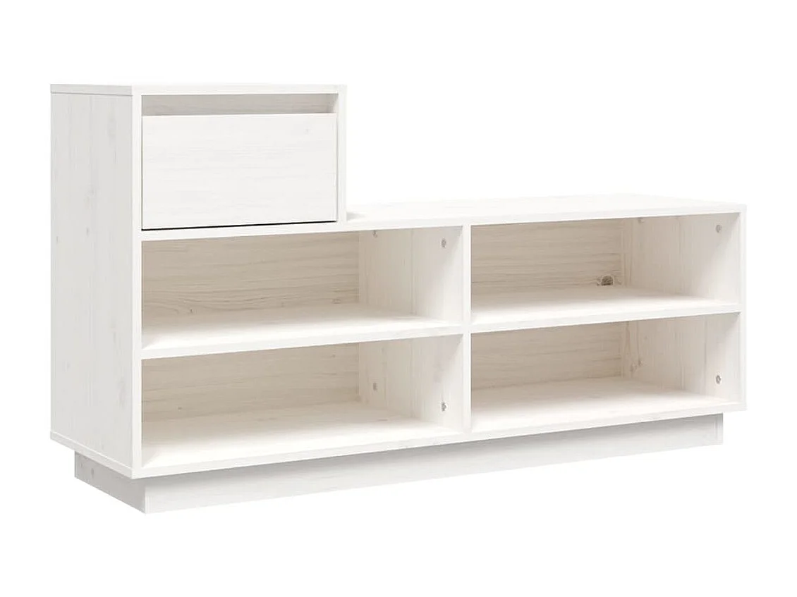 Armoire à chaussures Blanc 110x34x61 cm Bois de pin massif
