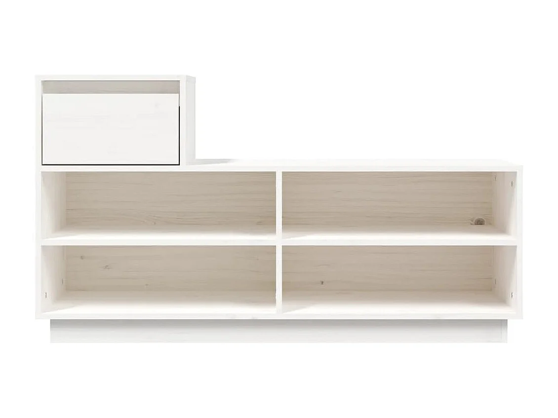 Armoire à chaussures Blanc 110x34x61 cm Bois de pin massif