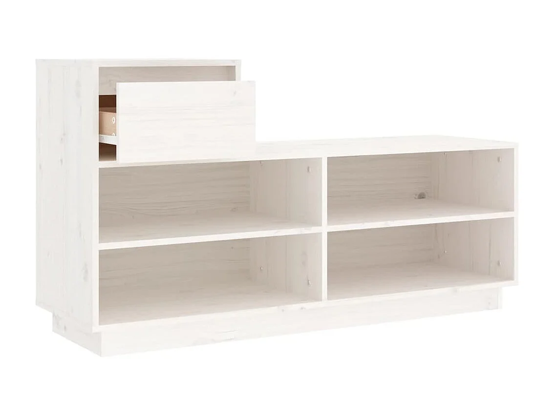 Armoire à chaussures Blanc 110x34x61 cm Bois de pin massif