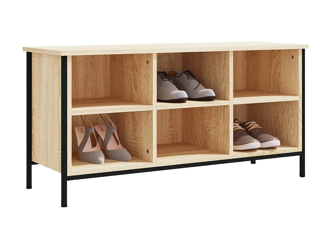 Armoire à chaussures chêne sonoma 100x35x50cm bois d'ingénierie