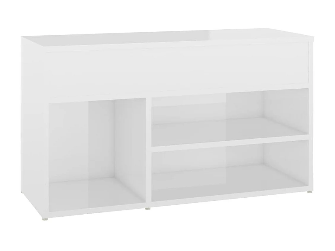 Banc à chaussures Blanc brillant 80x30x45 cm Aggloméré