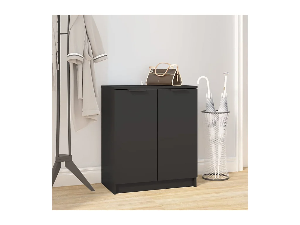 Armoire à chaussures Noir 59x35x70 cm bois d'ingénierie