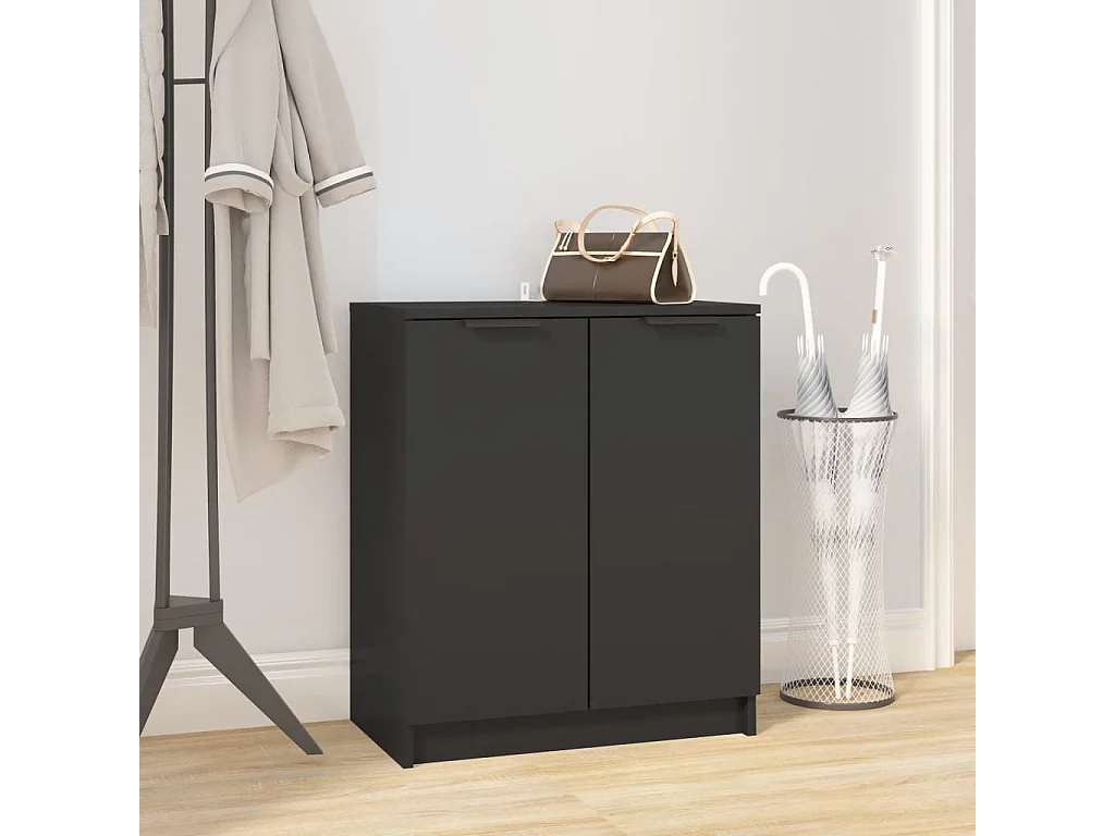 Armoire à chaussures Noir 59x35x70 cm bois d'ingénierie