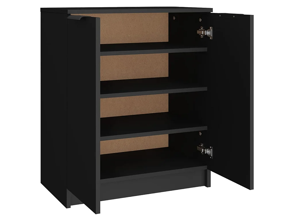 Armoire à chaussures Noir 59x35x70 cm bois d'ingénierie