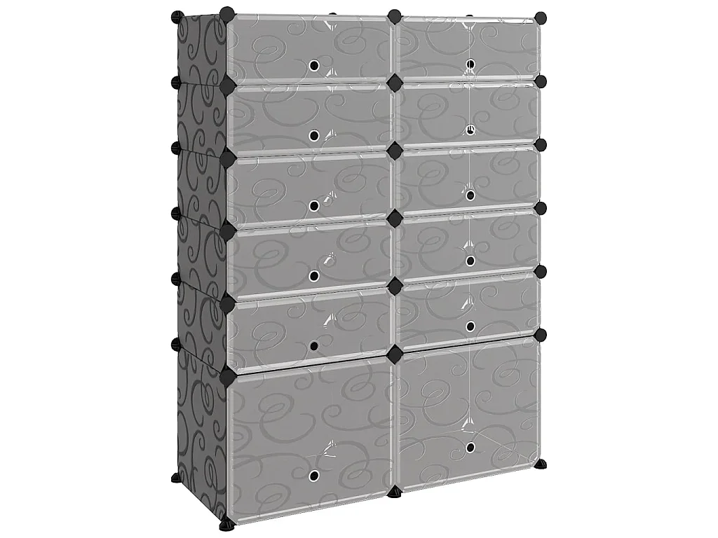 schoenenrek Zwart 94x37x125 cm PP