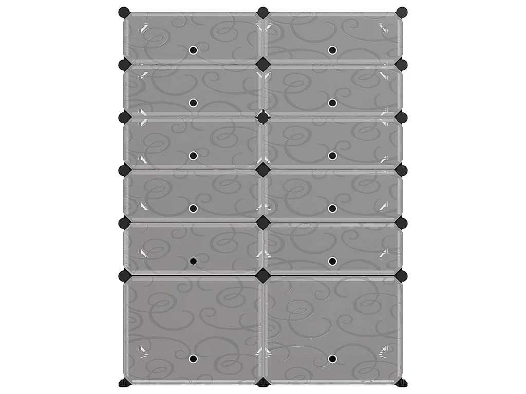 schoenenrek Zwart 94x37x125 cm PP