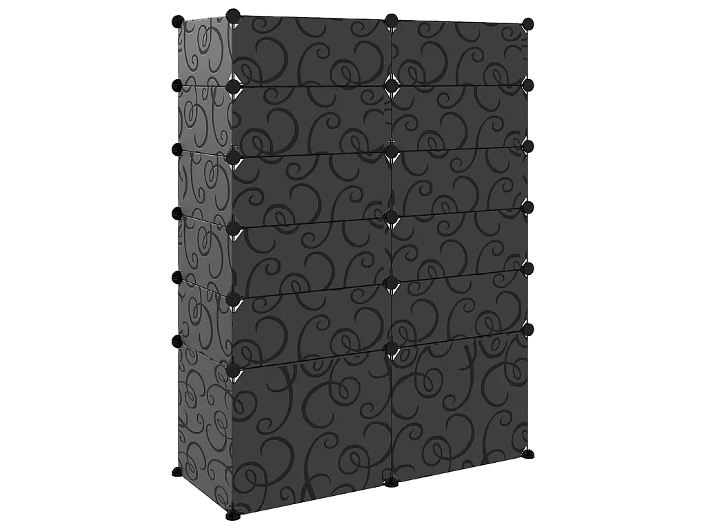 schoenenrek Zwart 94x37x125 cm PP