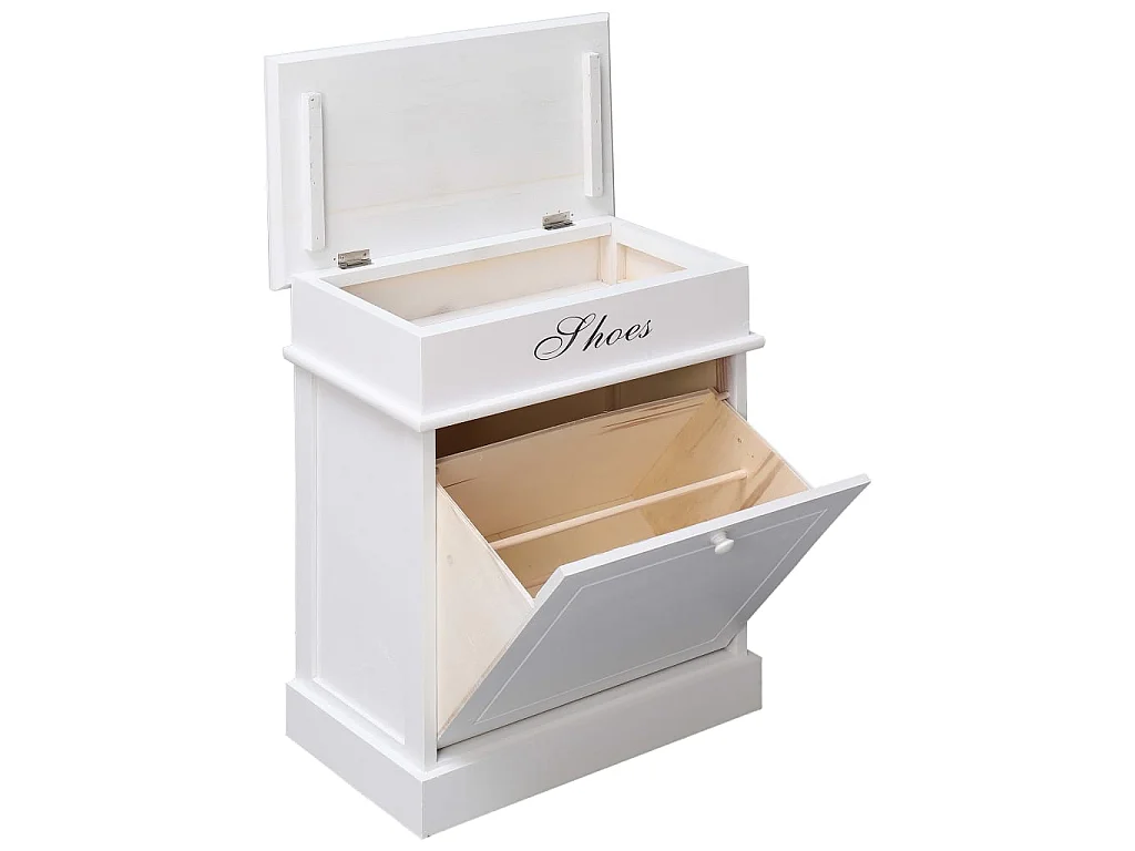 Armoire à chaussures Blanc 50 x 28 x 58 cm Bois de Paulownia