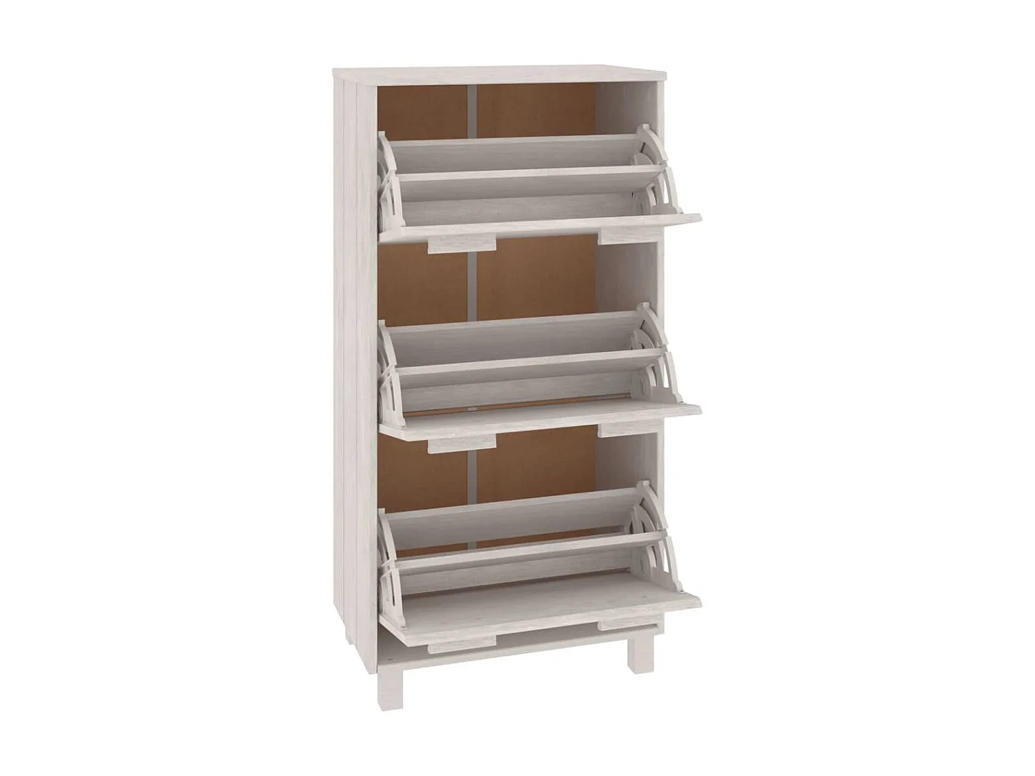 HAMAR Zapatero Blanco 59,5x35x117 cm Madera de pino