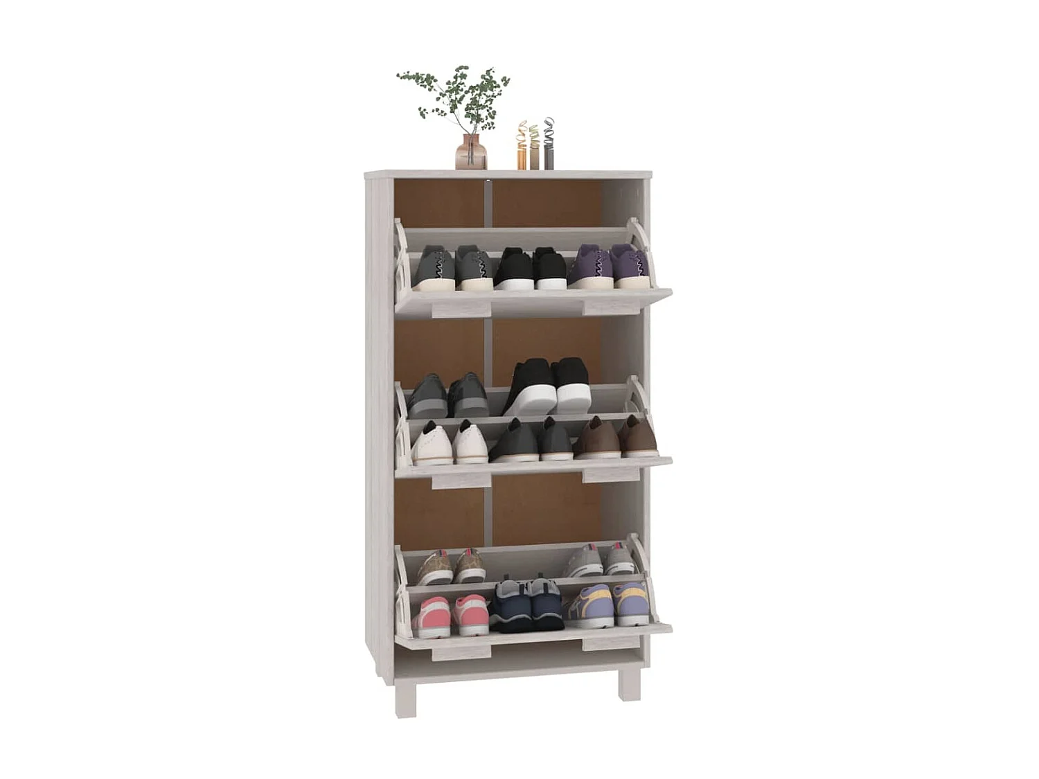 Armoire à chaussures HAMAR Blanc 59,5x35x117 cm Bois de pin