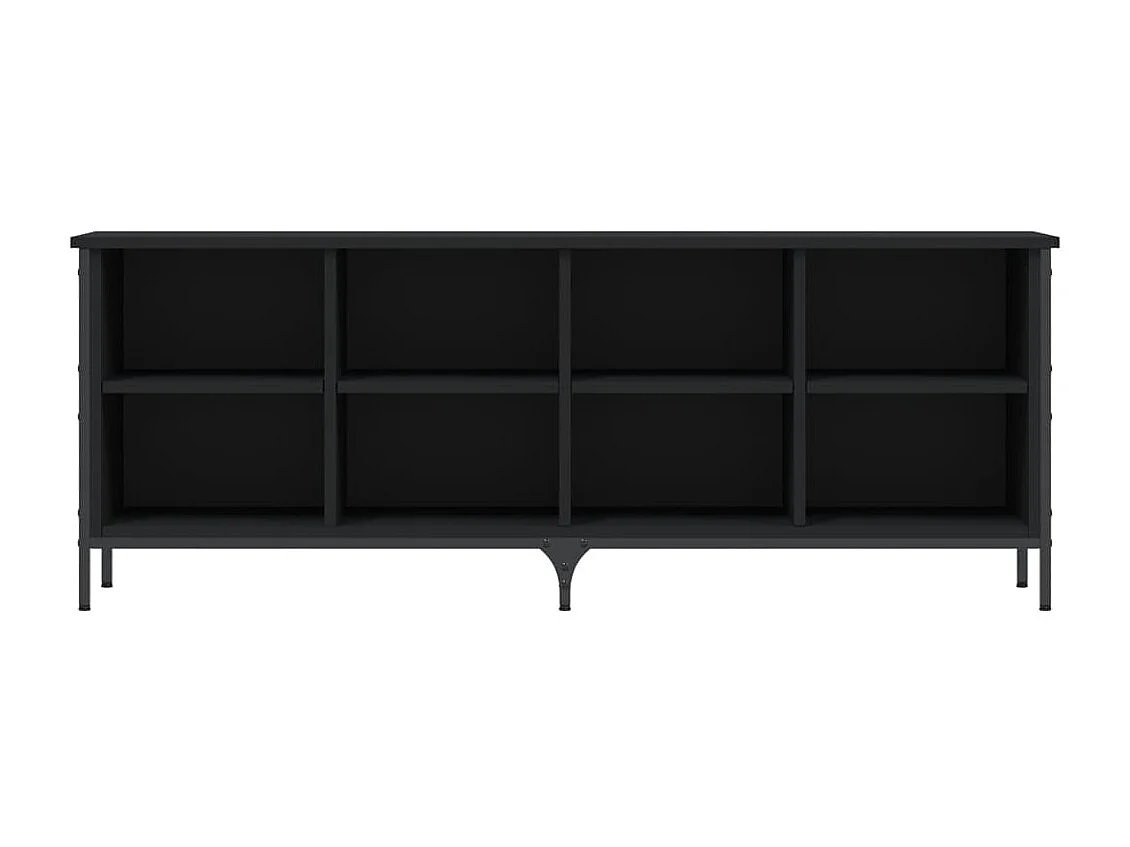 Schoenenkast zwart 131x35x50 cm samengesteld hout