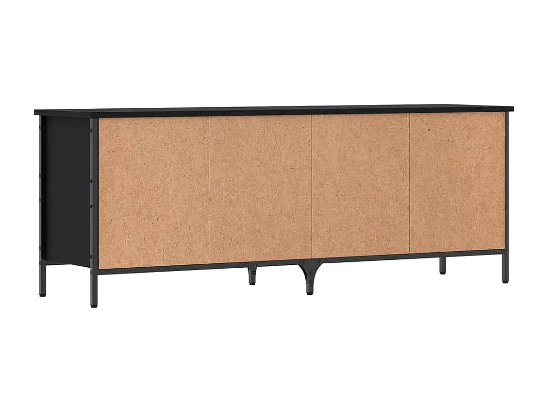 Schoenenkast zwart 131x35x50 cm samengesteld hout