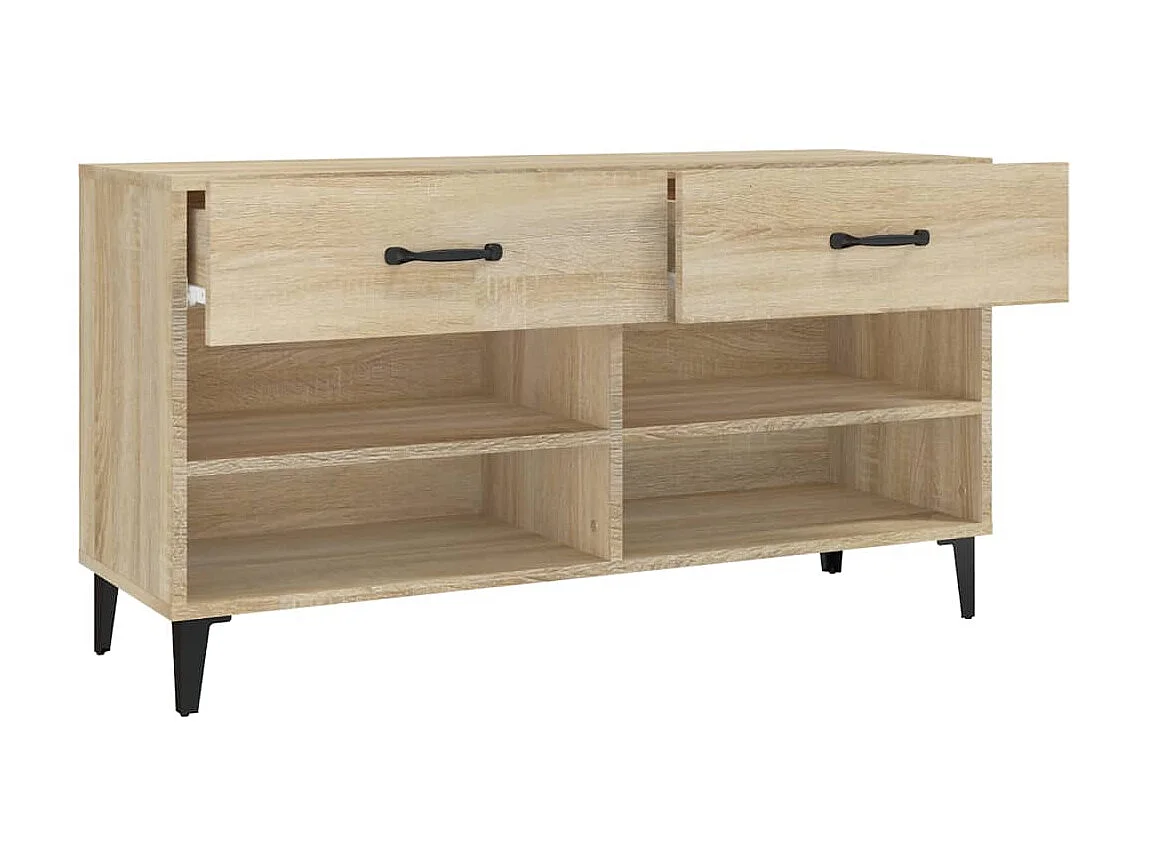 Armoire à chaussures Chêne sonoma 102x35x55cm Bois d'ingénierie