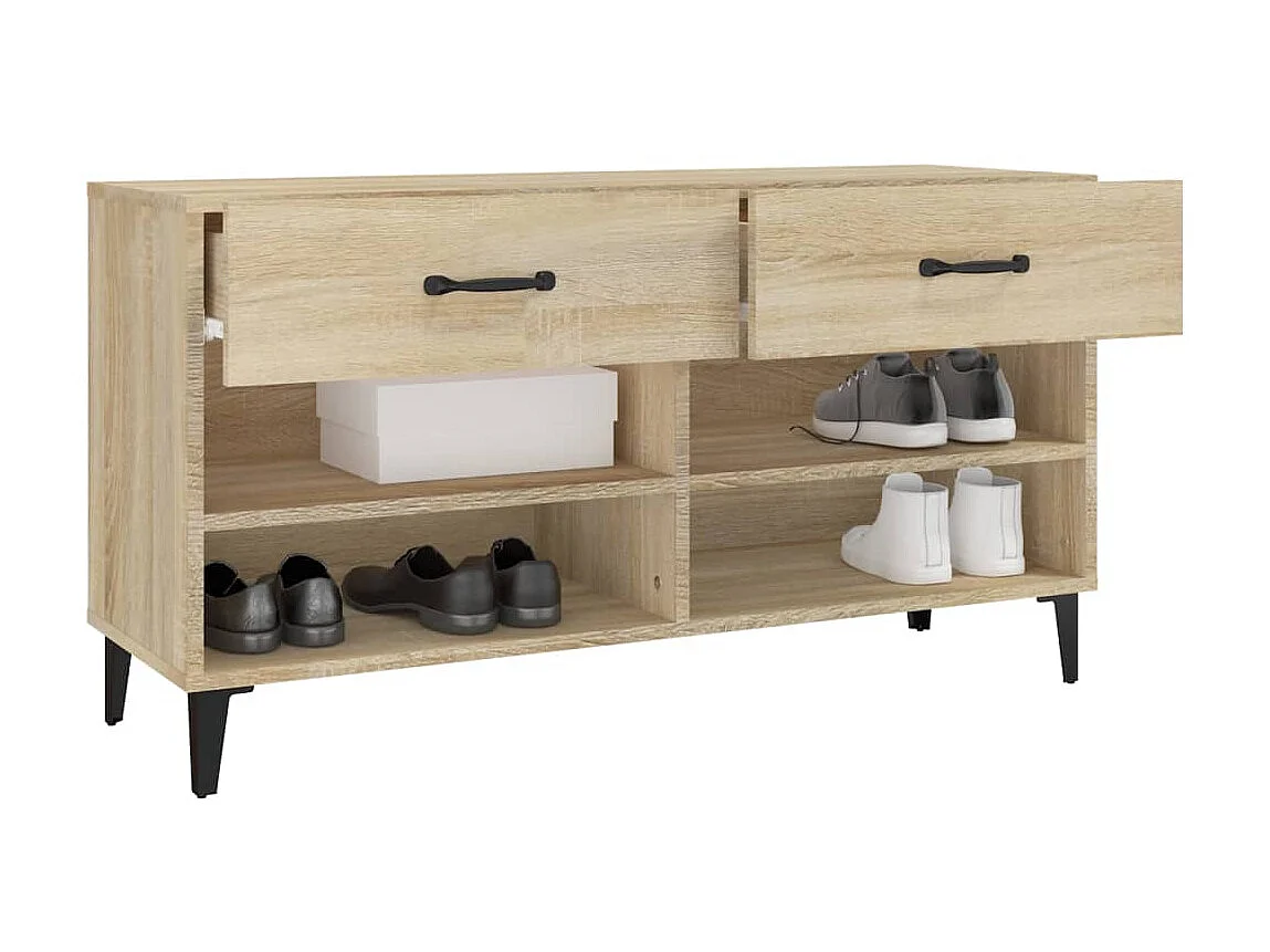 Armoire à chaussures Chêne sonoma 102x35x55cm Bois d'ingénierie