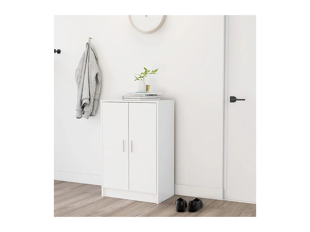 Armoire à chaussures Blanc 60x35x92 cm Aggloméré
