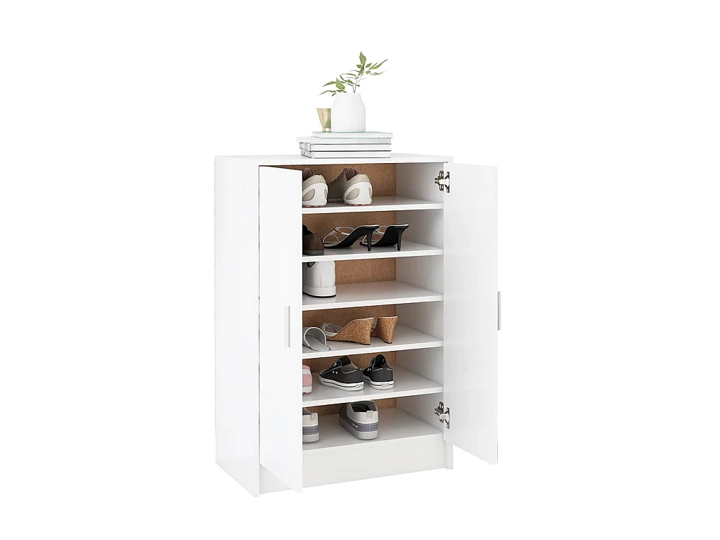 Armoire à chaussures Blanc 60x35x92 cm Aggloméré