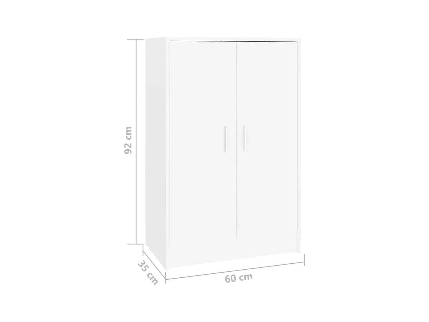 Armoire à chaussures Blanc 60x35x92 cm Aggloméré